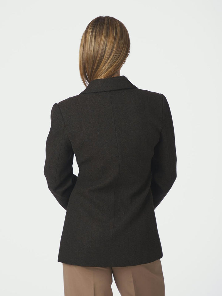 bowie herringbone blazer dark brown