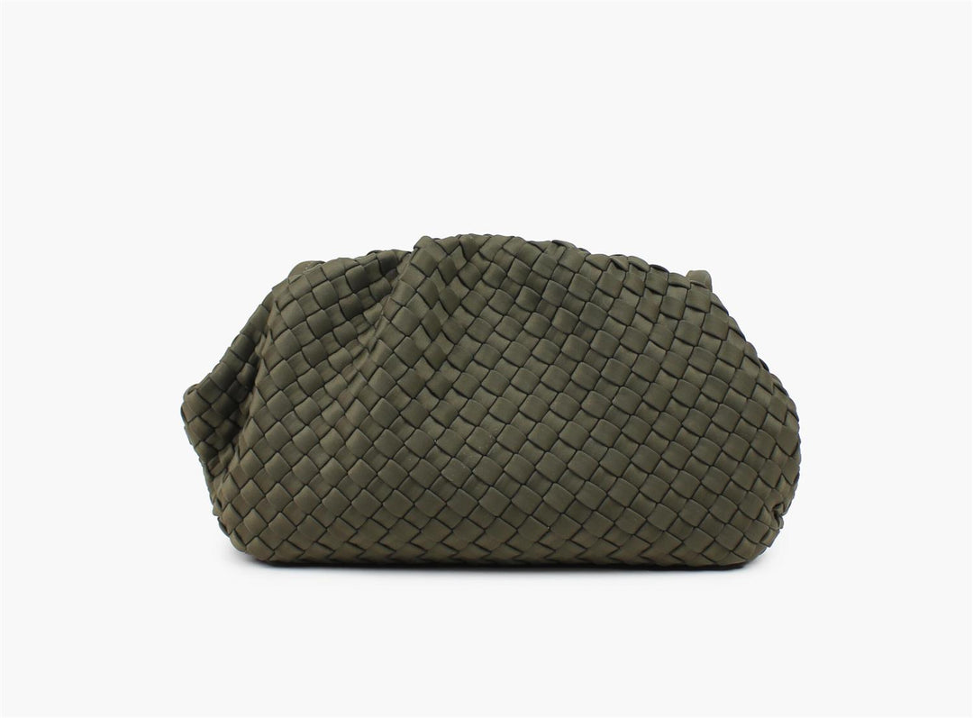 Annabel neoprene clutch mørk olivengrønn