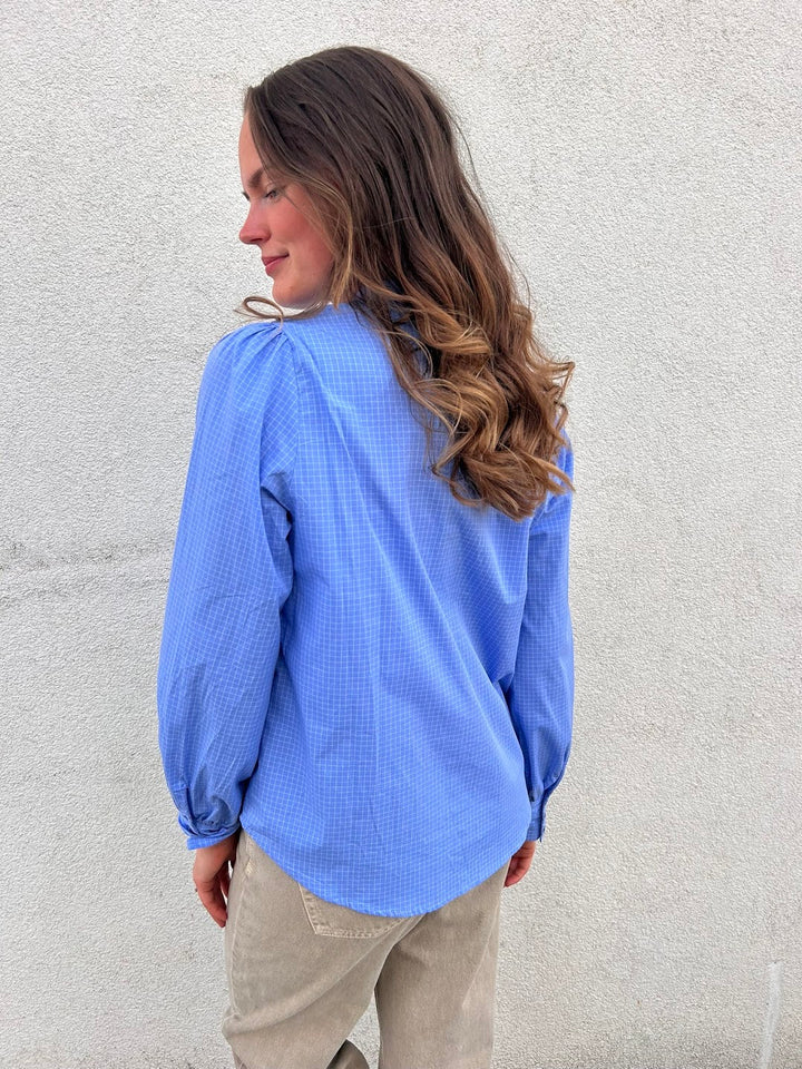 Elona check shirt pale blue