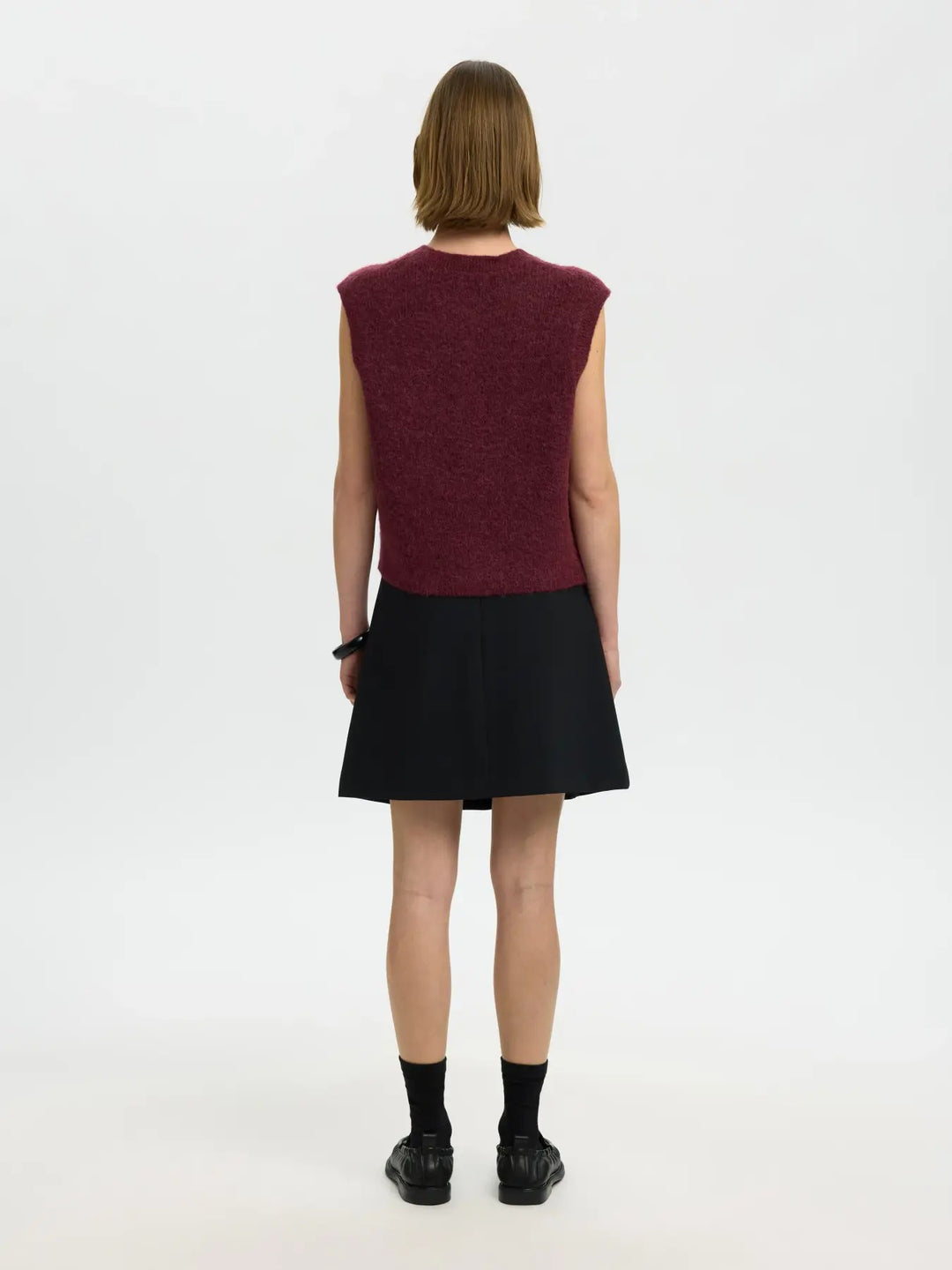 Lulu button o-neck vest tawny port
