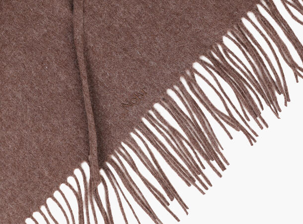 Oda wool triangle fringe scarf lys brun