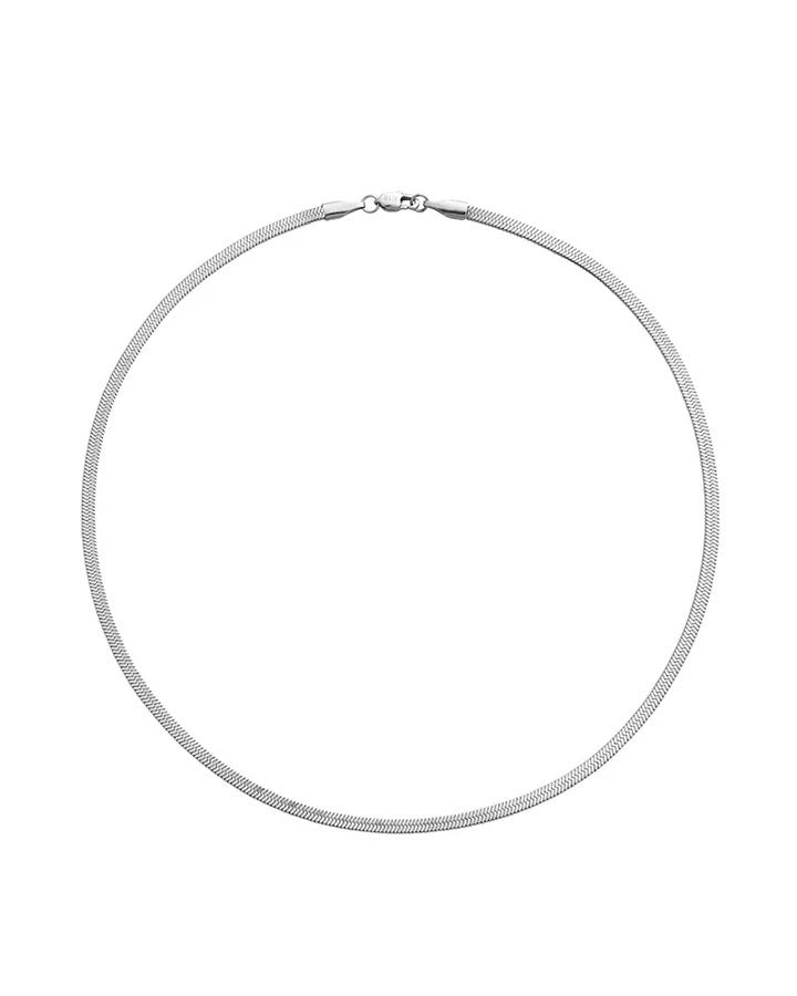 Thin snake necklace silver