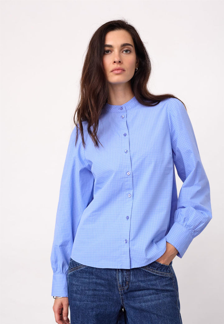 Elona check shirt pale blue