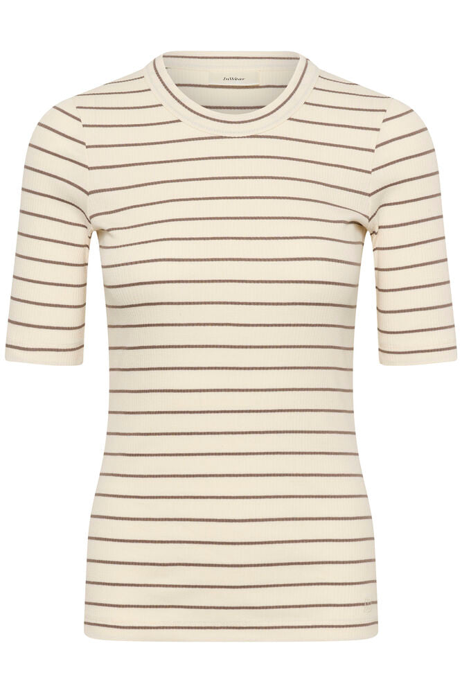 Dagna striped T- Skjorte vanilla/coffee