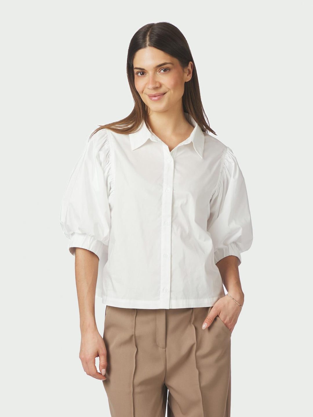 etta poplin shirt white