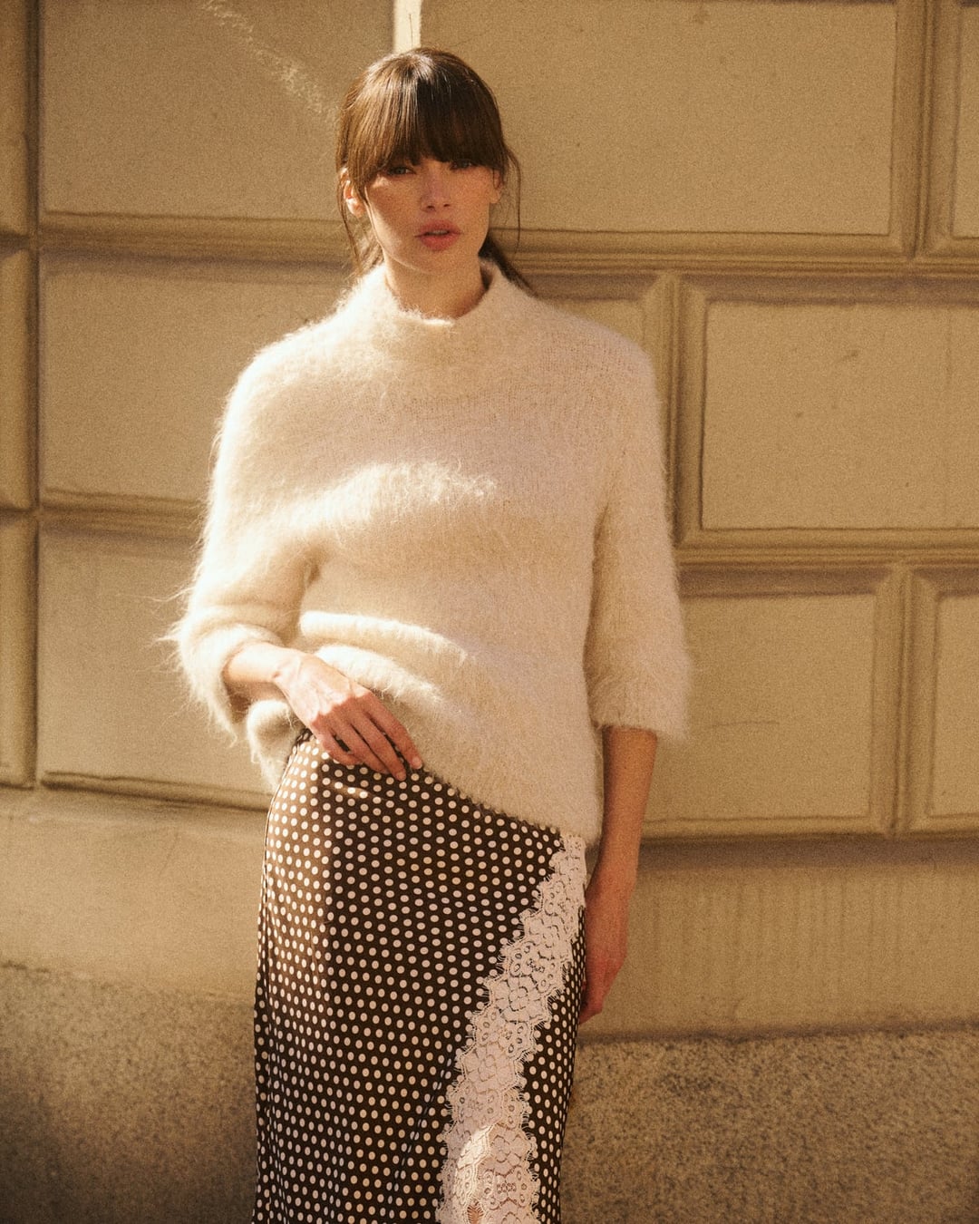 Hairy knit turtleneck soft