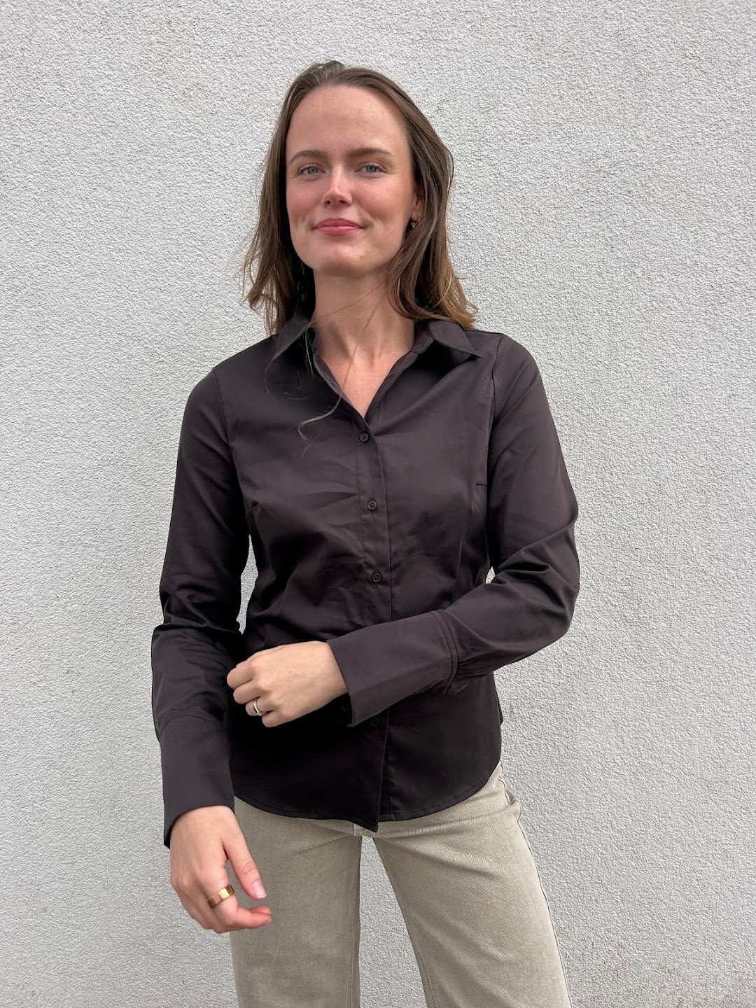 cally shirt chocolate brown