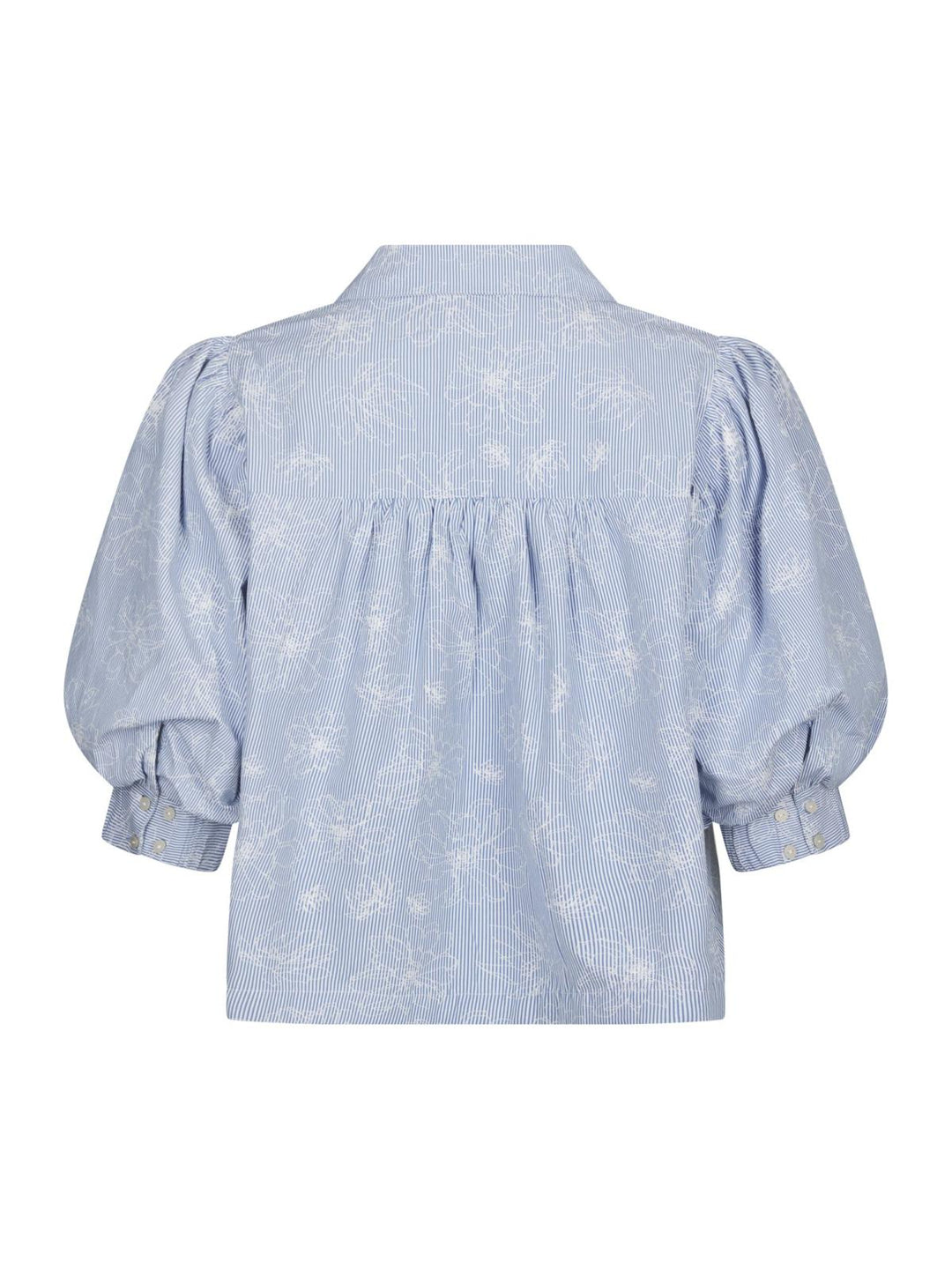 Etta flower stripe shirt light blue