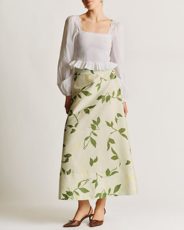 Taffeta maxi skirt soft pastel