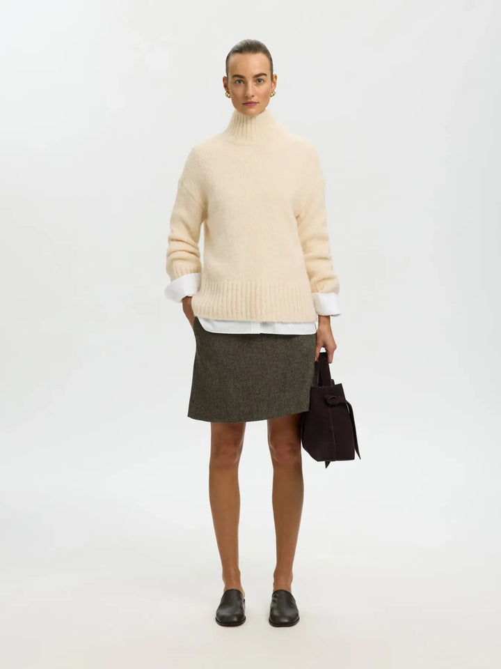 Gabriella knit high neck birch