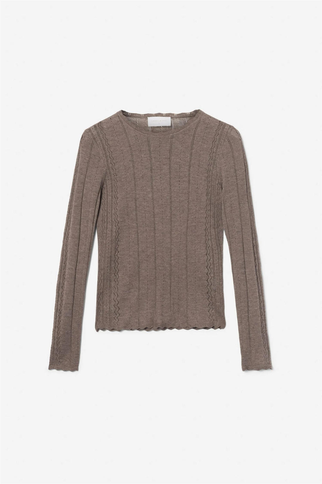 safir knit top dark taupe mela