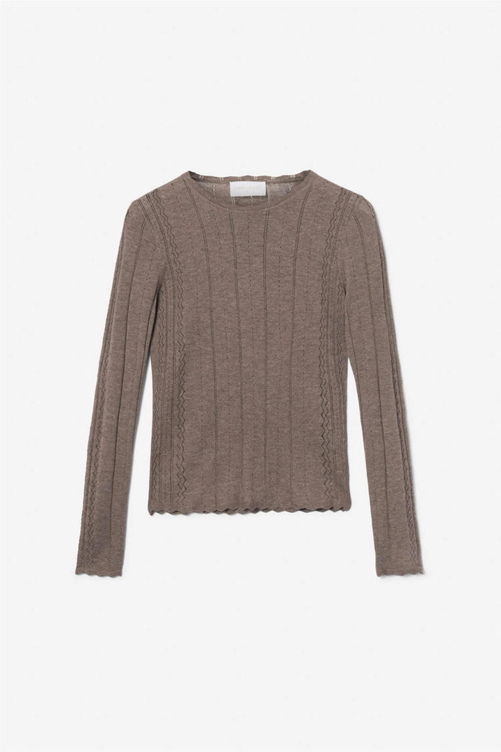 safir knit top dark taupe mela