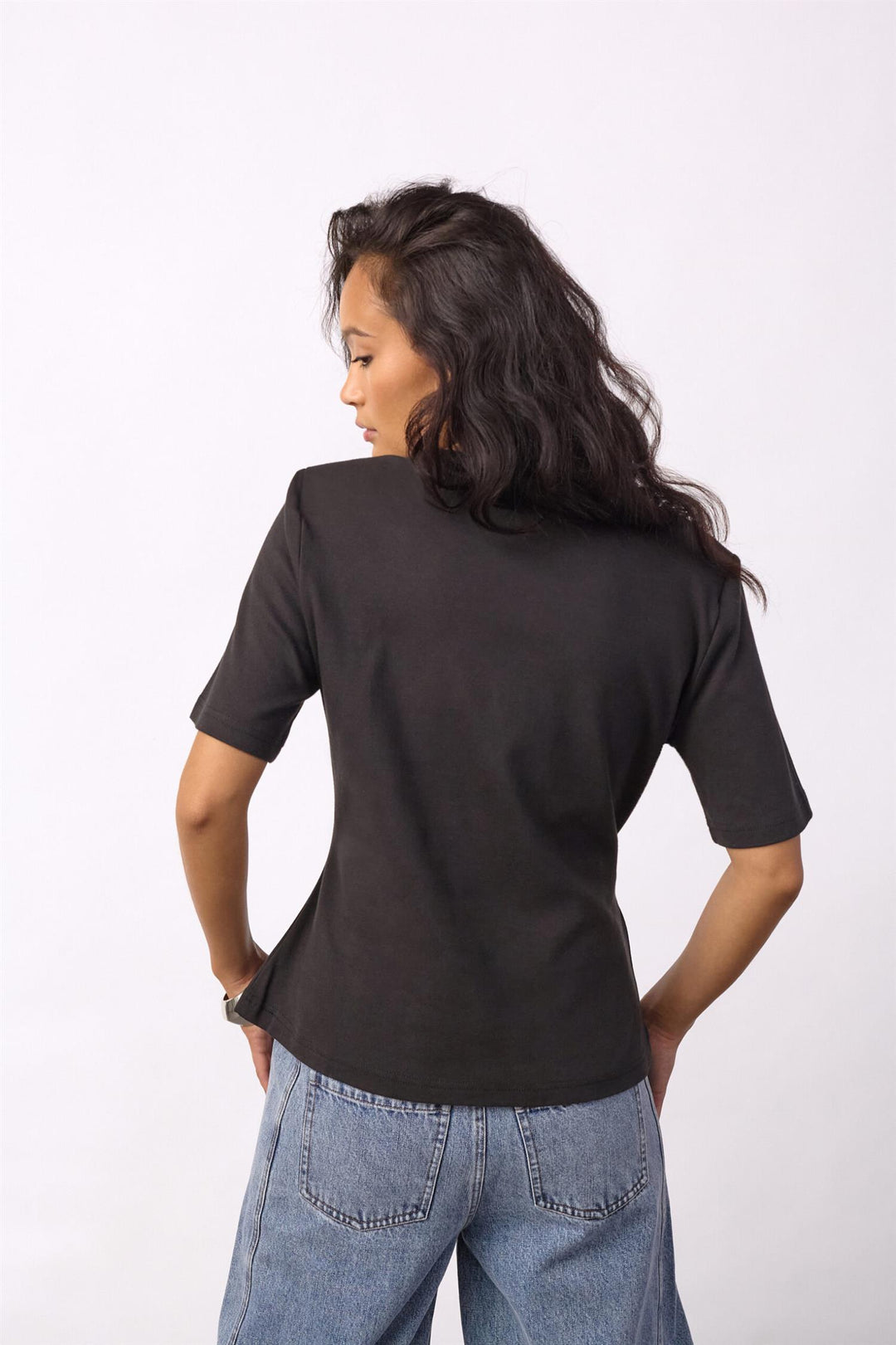 Oriane pleat tie tee black