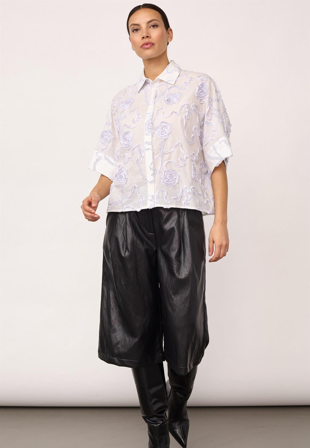 elric flower shirt white