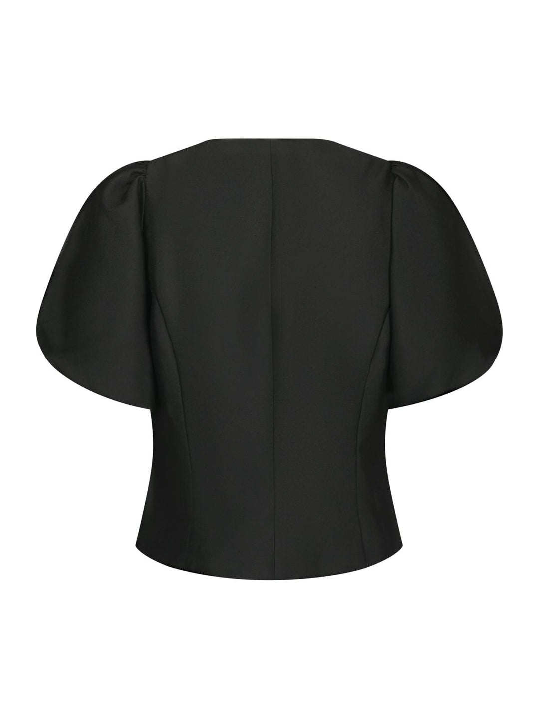 Anela mandarin dull saltin blouse black
