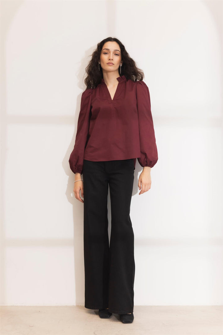 infinity blouse dark red