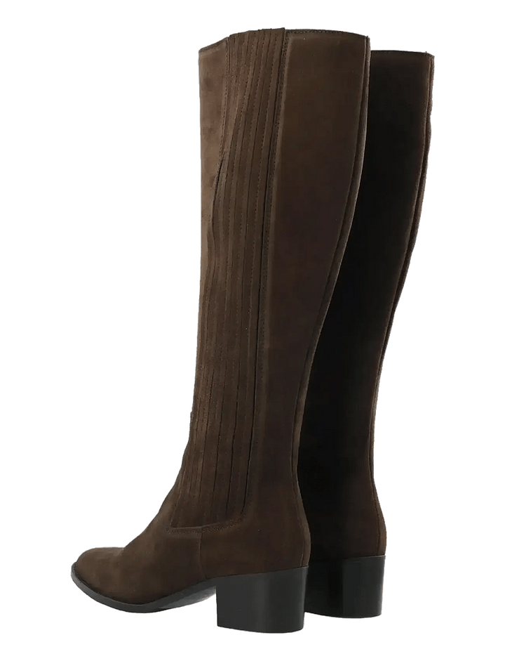 Biacarol chelsea knee high boot oily suede brown