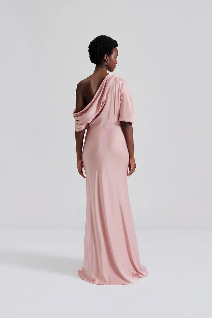 Marisa asymmetrical satin maxi dress