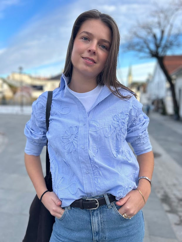 Xavier Stripe Flower Shirt