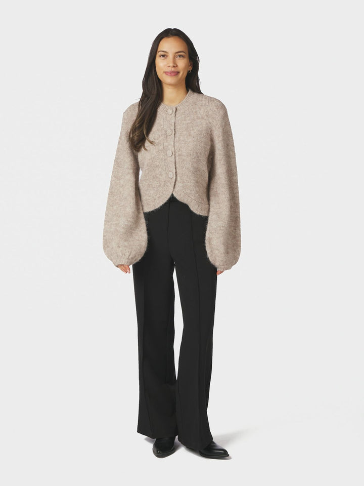 Gio fluffy knit cardigan beige