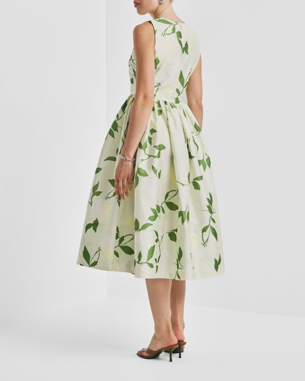 Taffeta midi dress soft pastel