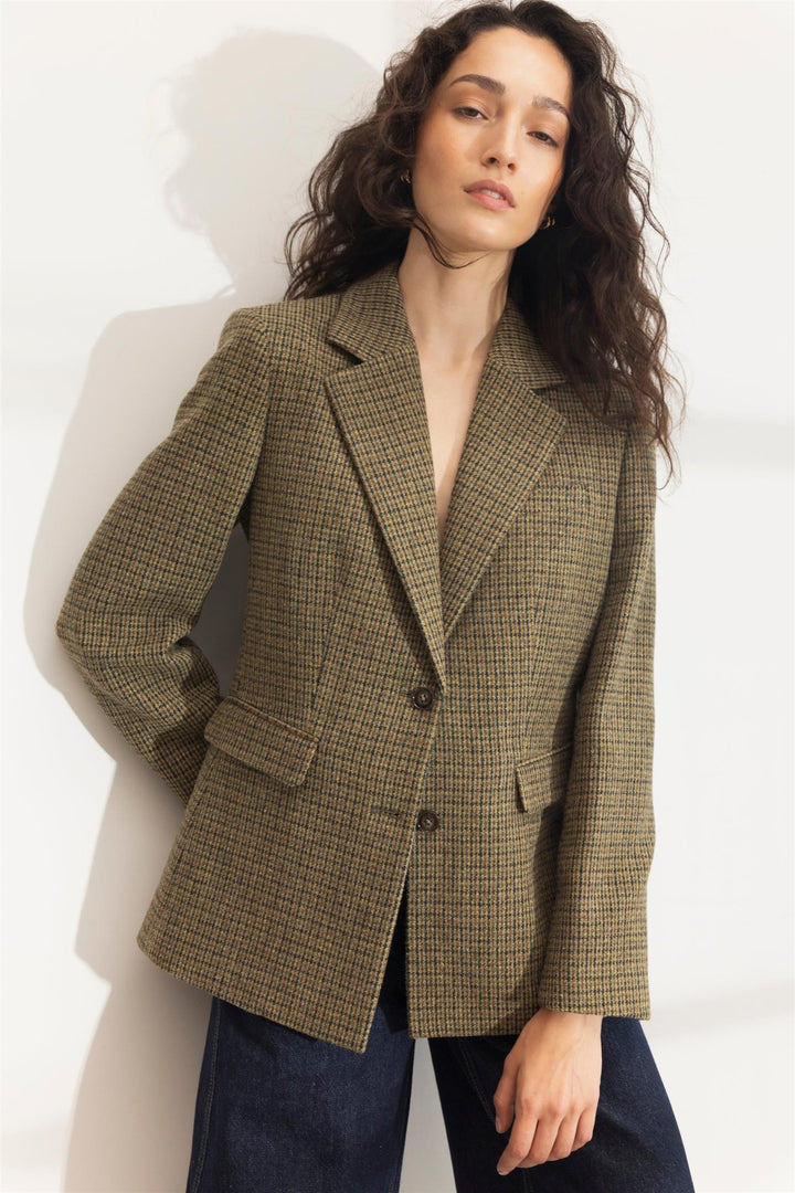 brook houndstooth blazer green