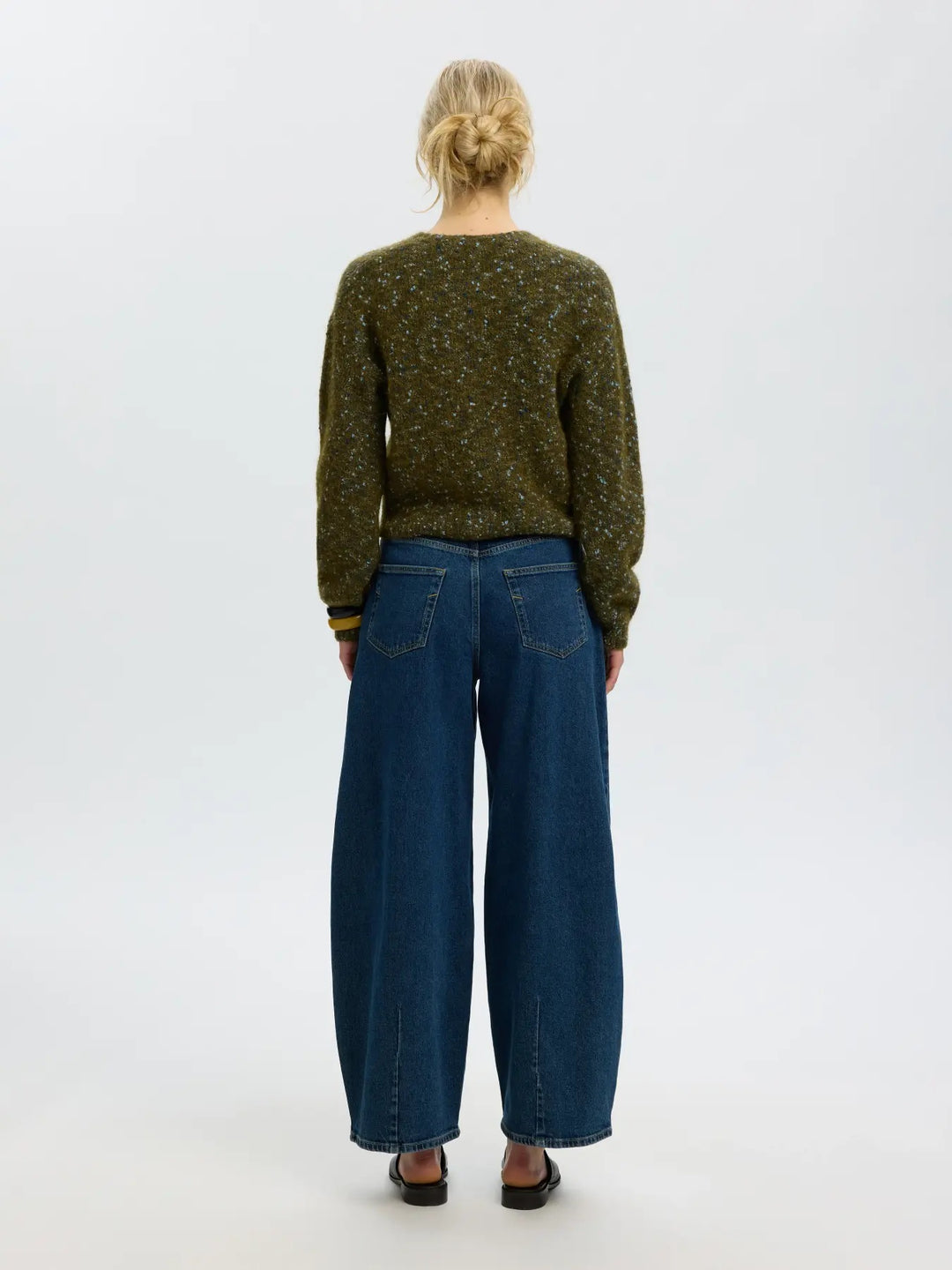 Kat knit short cardigan fir green