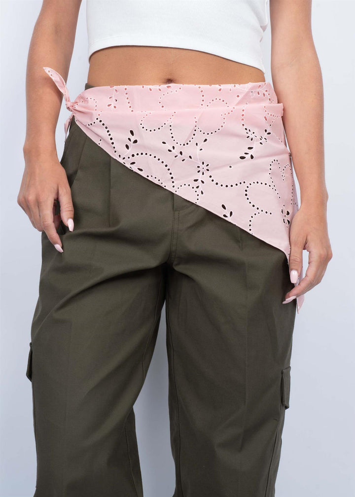 Floral Broderie bandana scarf