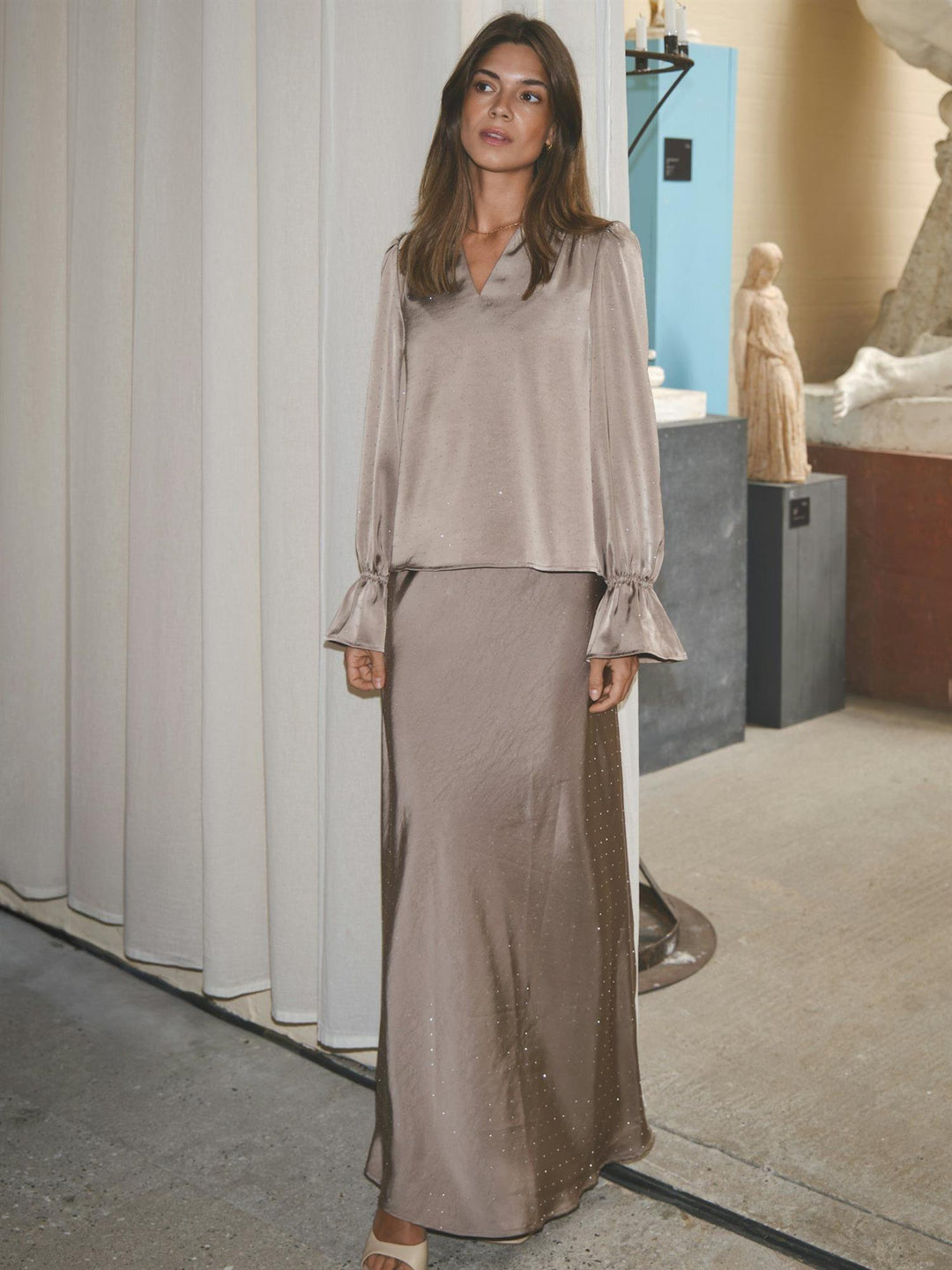 Amara Heavy Sateen Bedaz Blouse