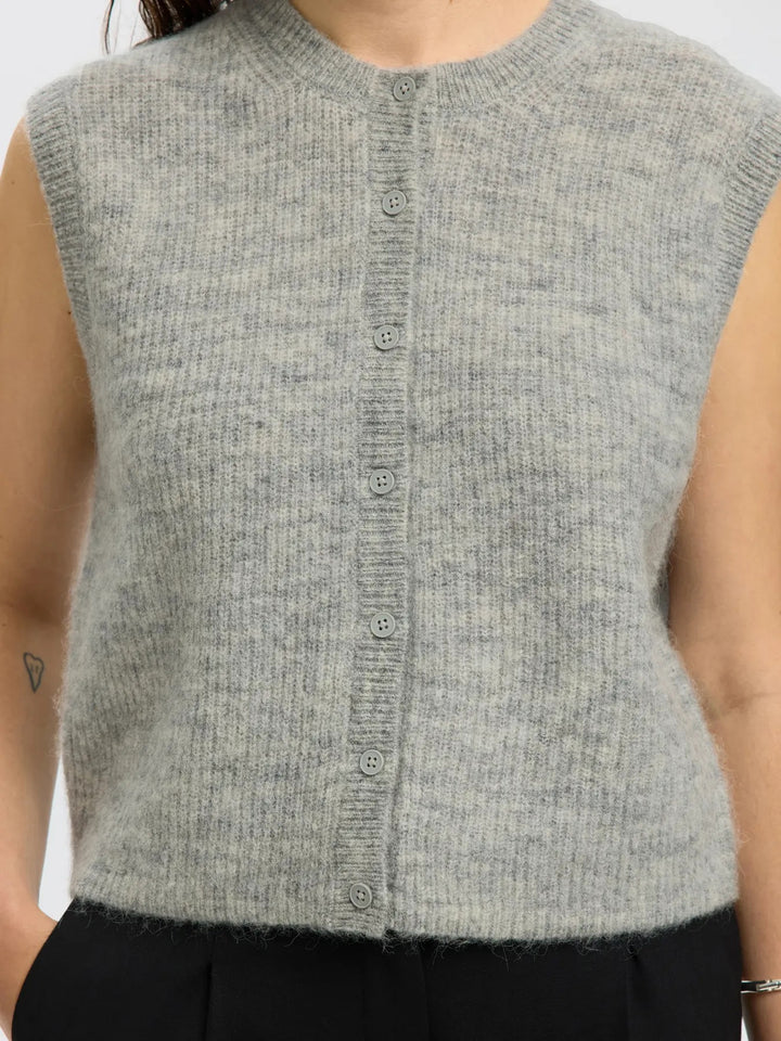 SLFLULU SL BUTTON O-NECK VEST EX