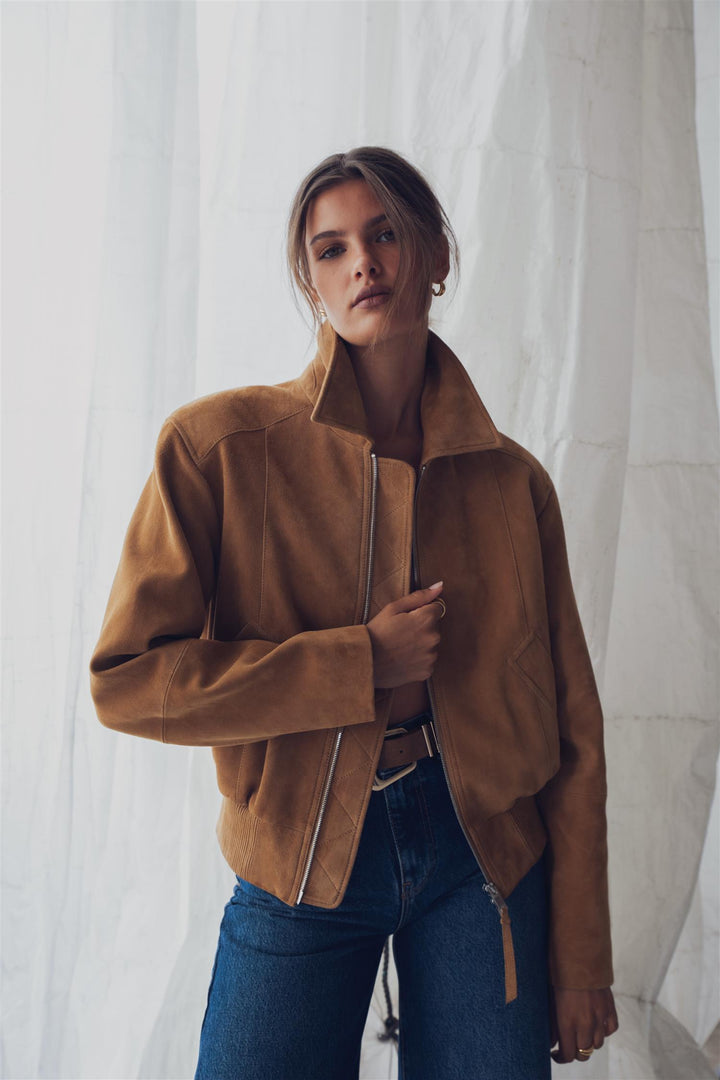 Lex Leather Bomber Jacket