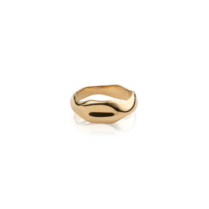 Wavy Bolded Gold Ring