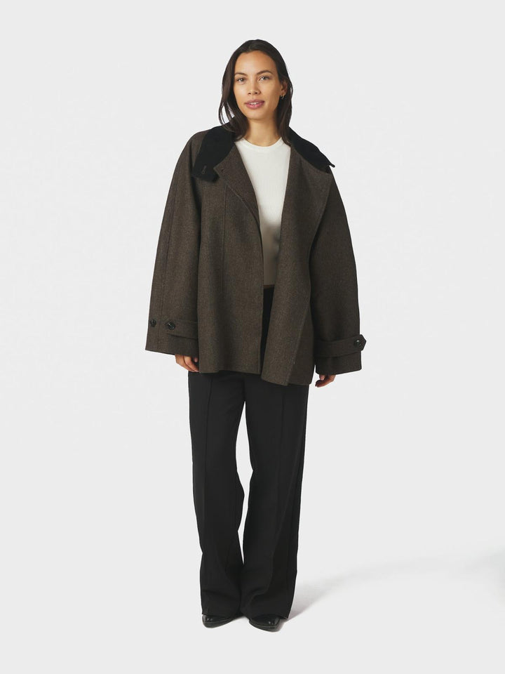 Mariel mini check jacket brown