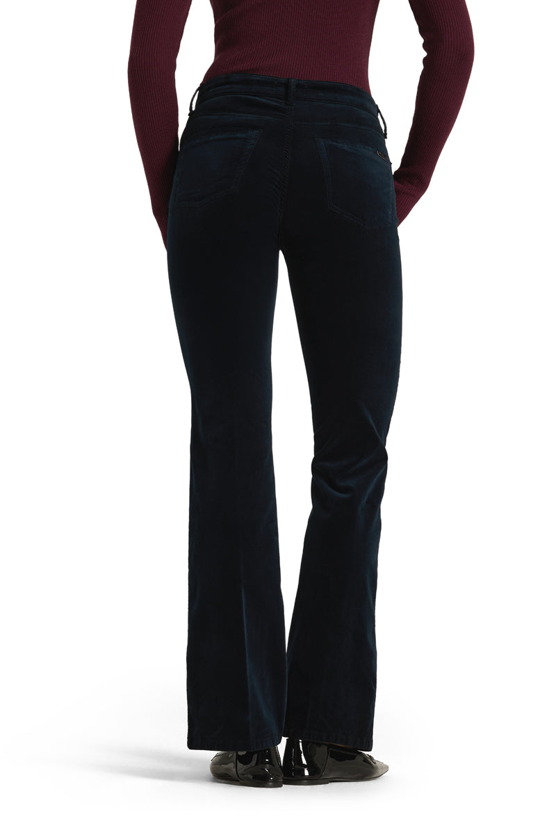 paris flared viscose velvet deep night