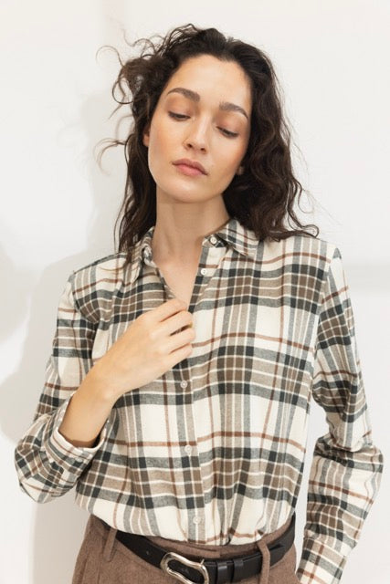 joan flannel shirt green