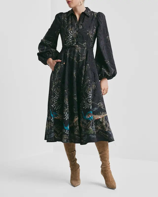 Jacquard midi dress