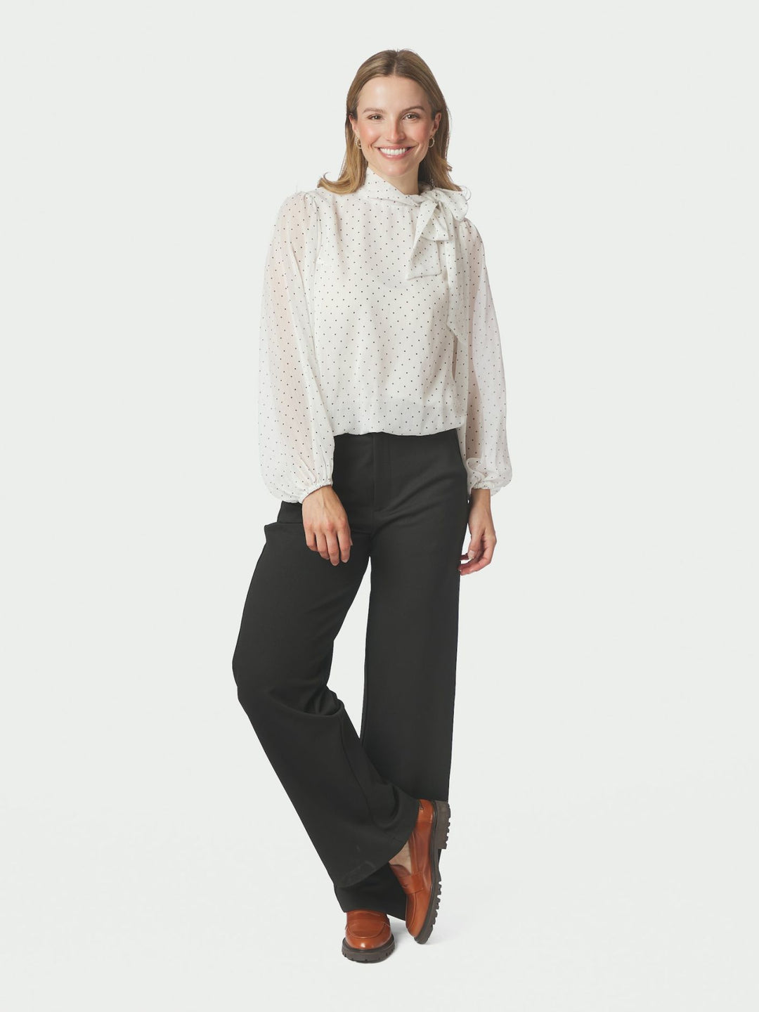 dorellie dot blouse off white