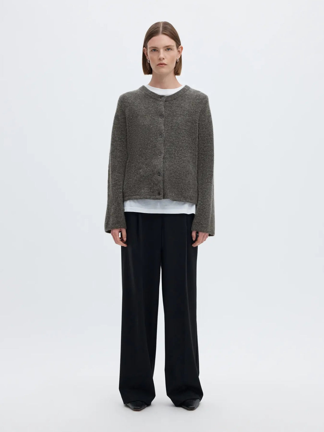 lulu new knit cardigan medium grey