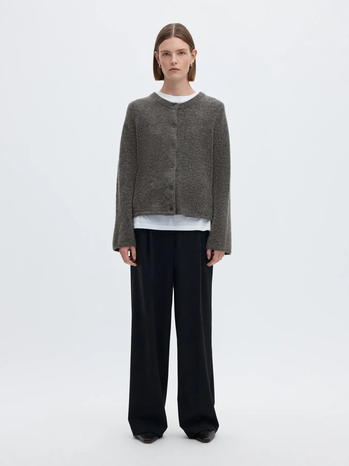 lulu new knit cardigan medium grey