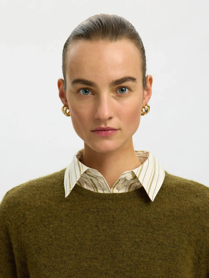 lulu new knit o-neck green