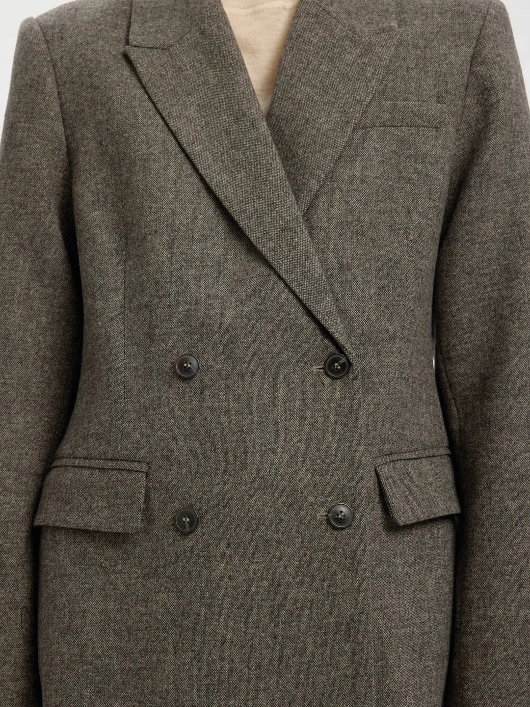 Reeda wool blend blazer brownie