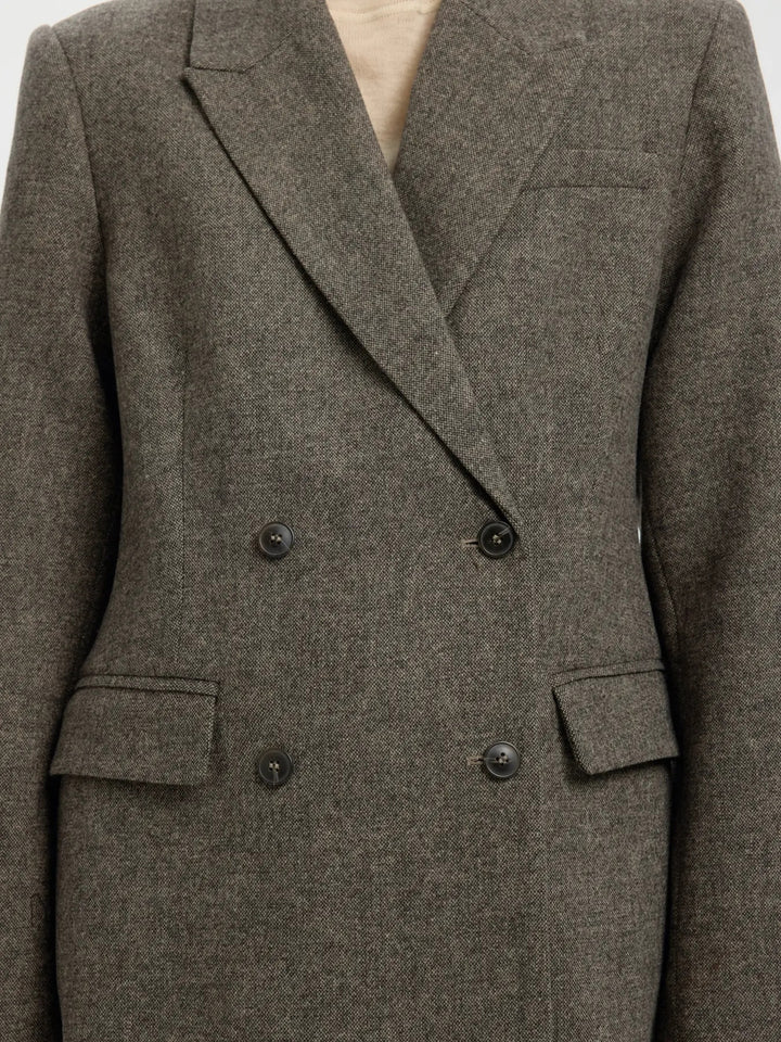 Reeda wool blend blazer brownie