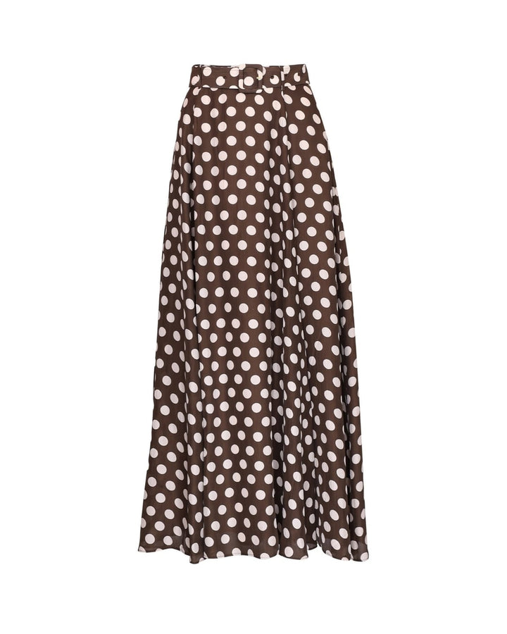 Striped organza maxi skirt dots