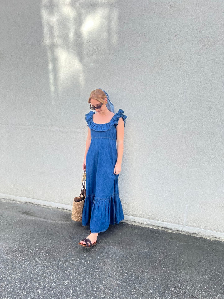 Denim Ruffle Dress