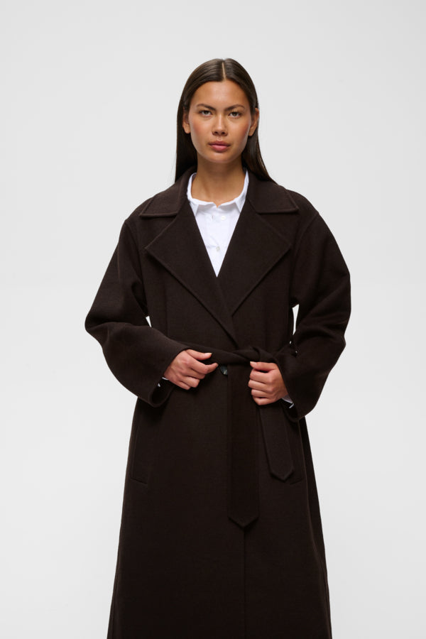 zilla long coat chocolate brown