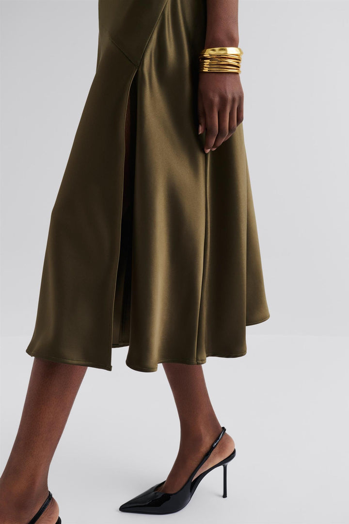 Zarea Tie Satin Mid dress