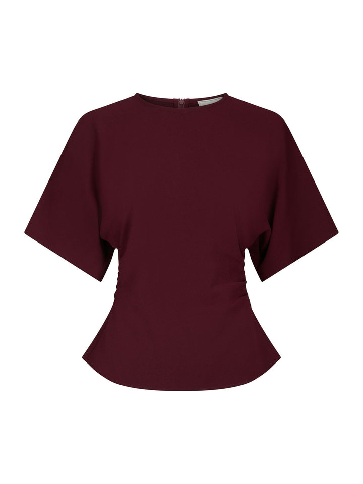 Miriel drape blouse plum