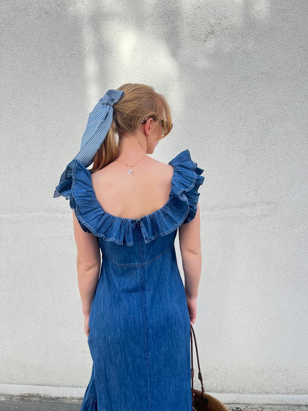 Denim Ruffle Dress