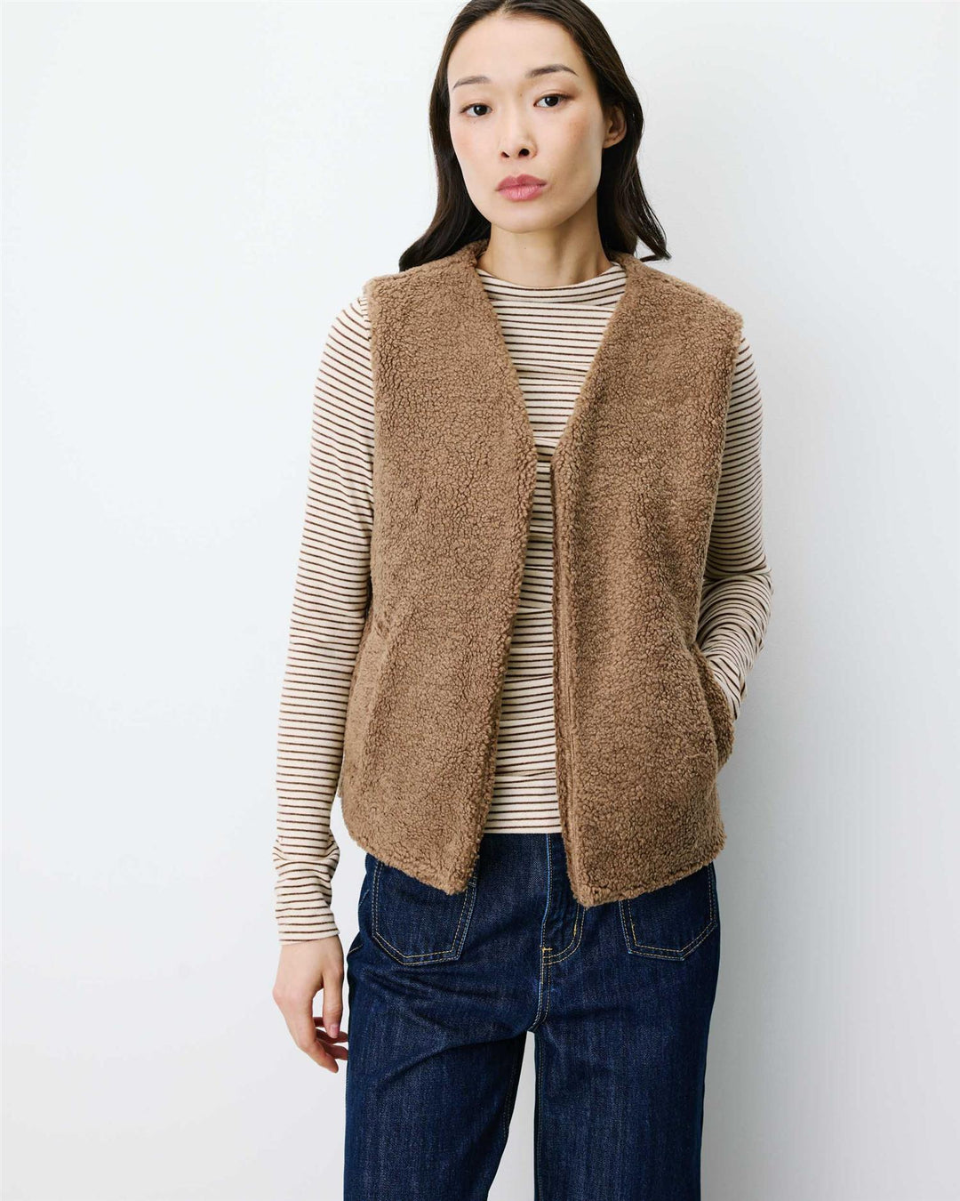 Avery faux sherling vest