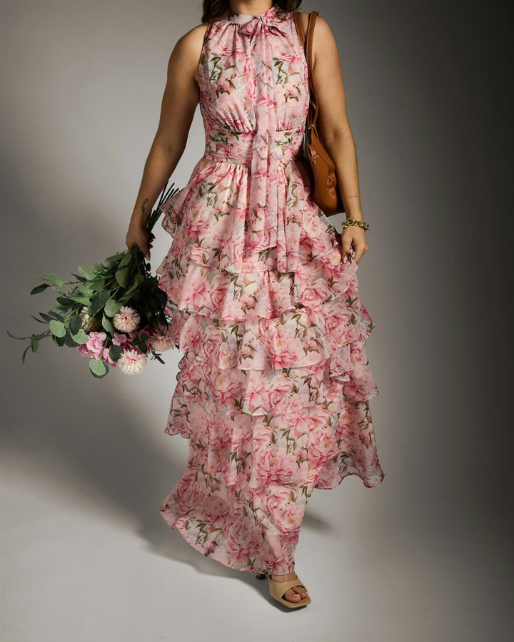 Marli Flower Chiffon Dress